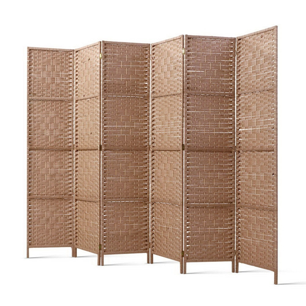 Artiss 6 Panel Room Divider Screen Privacy Timber Foldable Dividers Stand Natural Screens & Room Dividers