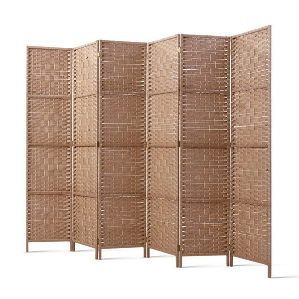 Artiss 6 Panel Room Divider Screen Privacy Timber Foldable Dividers Stand Natural Screens & Room Dividers