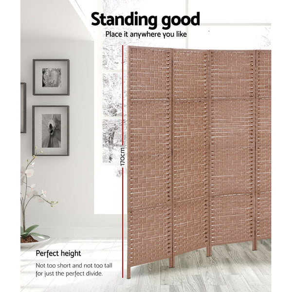 Artiss 6 Panel Room Divider Screen Privacy Timber Foldable Dividers Stand Natural Screens & Room Dividers