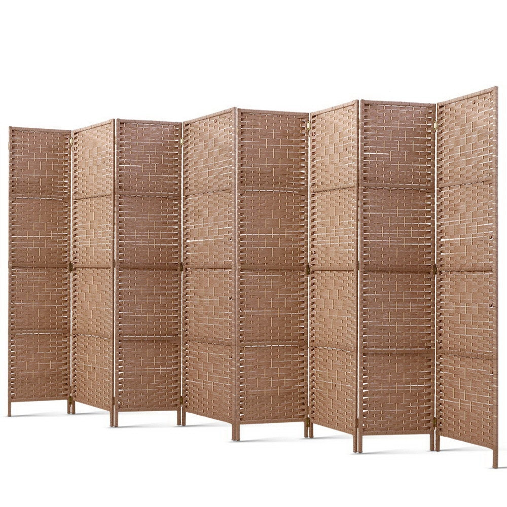Artiss 8 Panel Room Divider Screen Privacy Timber Foldable Dividers Stand Natural Screens & Room Dividers