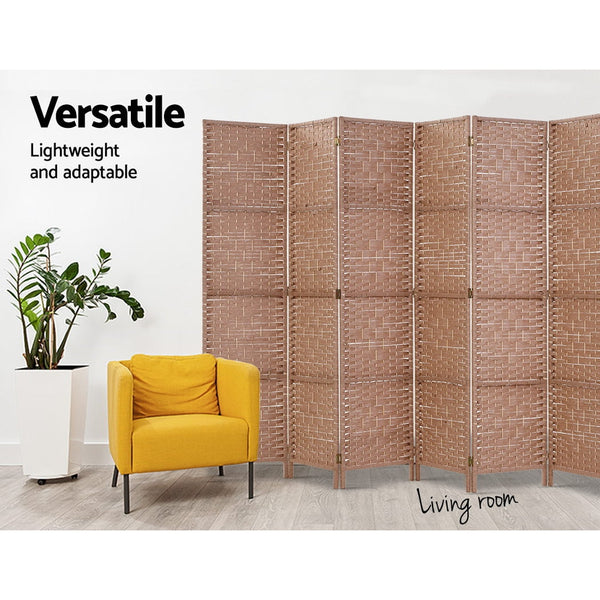 Artiss 8 Panel Room Divider Screen Privacy Timber Foldable Dividers Stand Natural Screens & Room Dividers