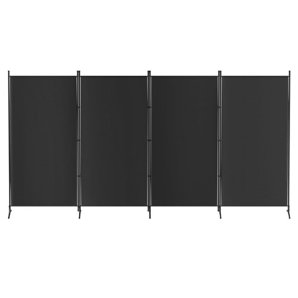 Artiss 4 Panel Room Divider Screen 345X180cm Fabric Black Screens & Room Dividers