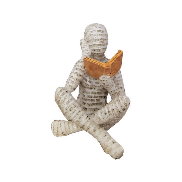 Reading Thoughtful Woman Resin Ornament Bookshelf Decor Sculptures & Figurines