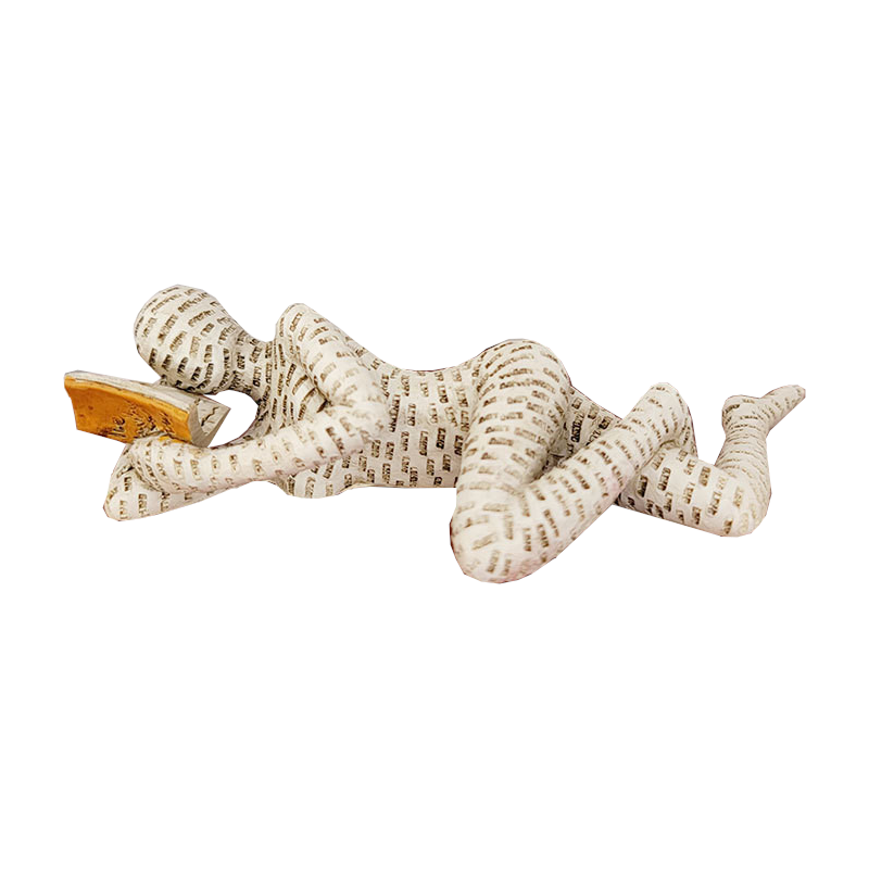 Reading Thoughtful Woman Resin Ornament Bookshelf Decor Sculptures & Figurines