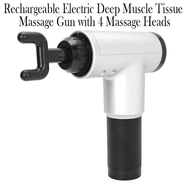 Rechargeable Electric Deep Muscle Tissue Gun With 4 Heads Massagers