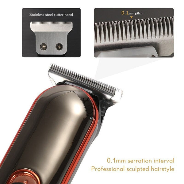 Rechargeable Electric Hair Clipper Trimmer Men Titanium Ceramic Blade Barber Cordless Clippers & Trimmers