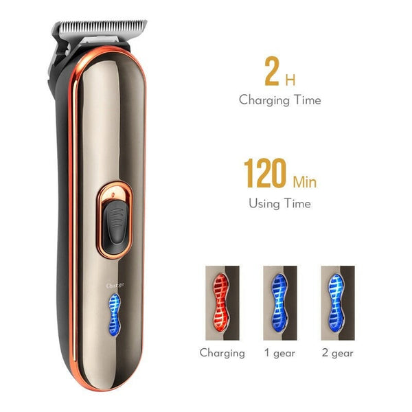 Rechargeable Electric Hair Clipper Trimmer Men Titanium Ceramic Blade Barber Cordless Clippers & Trimmers