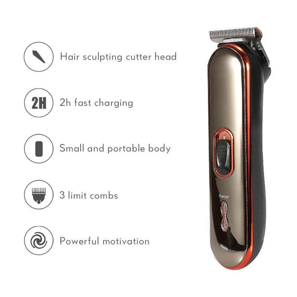 Rechargeable Electric Hair Clipper Trimmer Men Titanium Ceramic Blade Barber Cordless Clippers & Trimmers