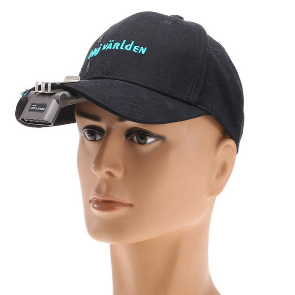 Rechargeable Headlamp Hands Free Clip Cap Light Black Head Torches