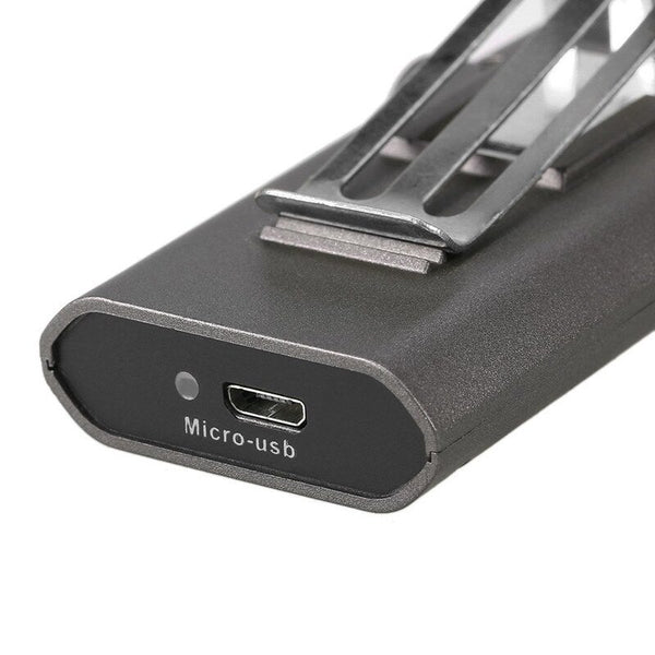 Rechargeable Headlamp Hands Free Clip Cap Light Black Head Torches