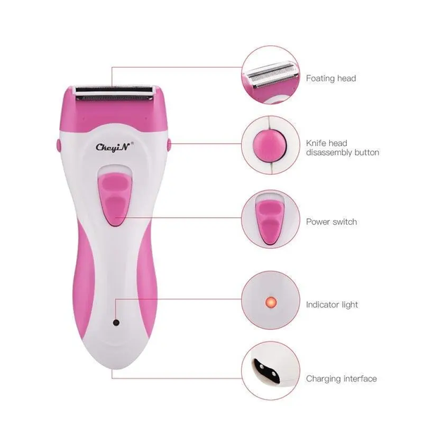 Rechargeable Lady Shaver Women Epilator Electric Hair Removal Face Arm Leg Pink Epilators & Electrolysis