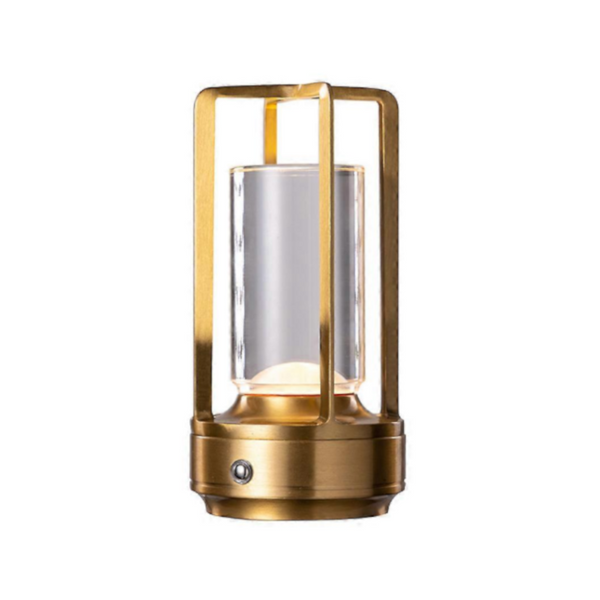 Gold Rechargeable Table Lamp Touch Dimming 3 Color Led Light For Bedroom And Office Lamps