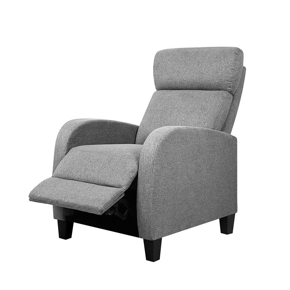 Artiss Fabric Reclining Armchair Grey Sofas Armchairs & Couches