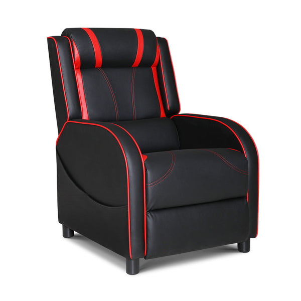 Artiss Recliner Chair Gaming Racing Armchair Lounge Sofa Chairs Leather Black Ink Cartridges