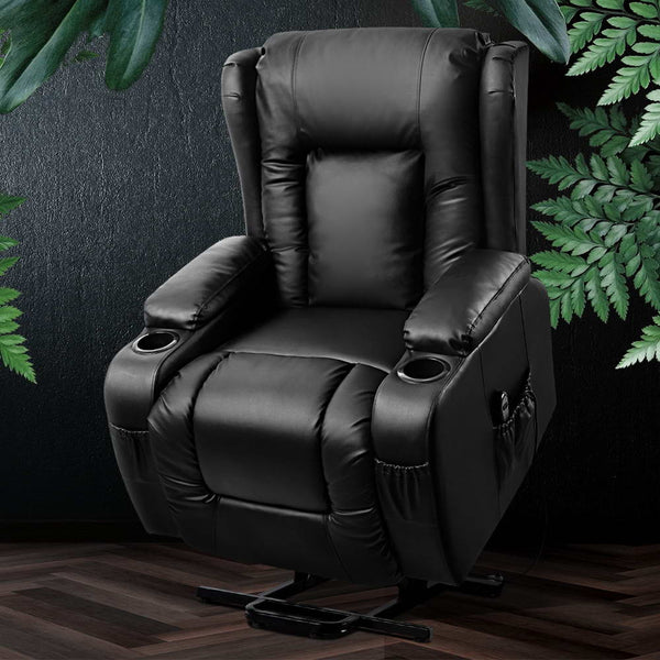 Artiss Electric Recliner Chair Lift Heated Massage Chairs Lounge Sofa Leather Electric Massage Chairs