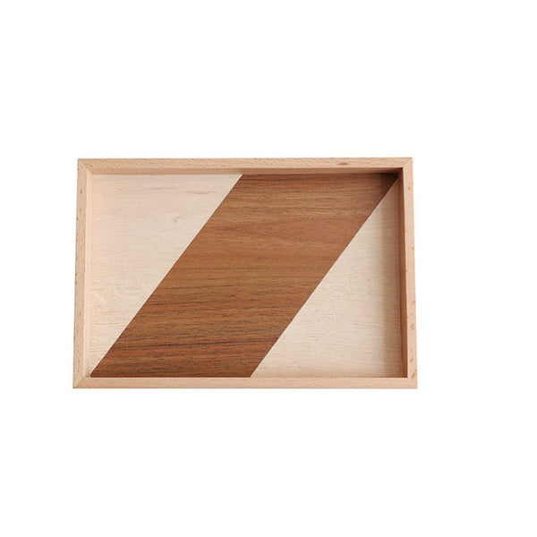 Rectangular Natural Wood Tray Food Fruit Candy Tea Coffee Plates Dishes Storage Decorative Plates & Bowls