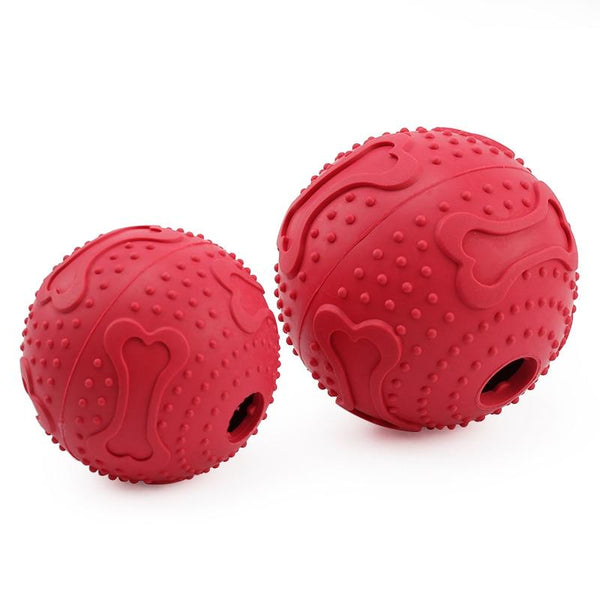 Red Treat Hider Ultra Durable Ball For Dogs Pet Toys