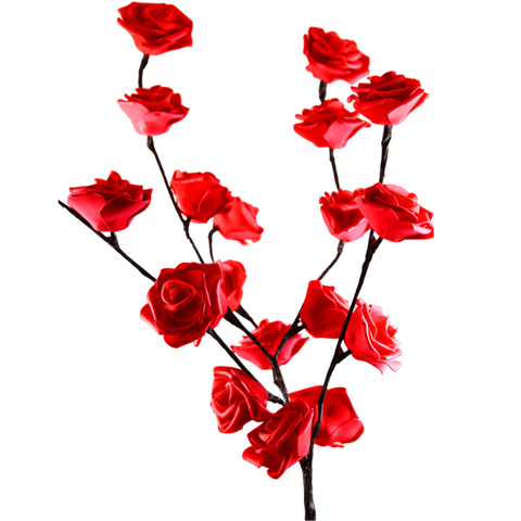 1 Set Of 50Cm H 20 Led Red Rose Tree Branch Stem Fairy Light Wedding Event Party Function Table Vase Centrepiece Decoration