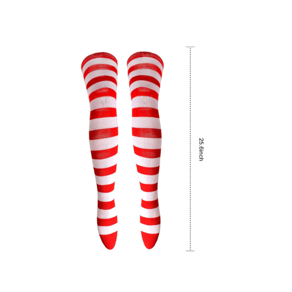 Red White Thigh Highs