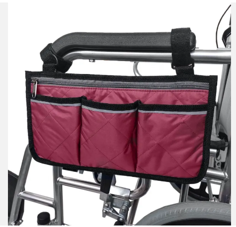 Pram Organisers & Nets Cycling Walker Bag Rollator Organizer Pockets Wheelchair Scooter Stroller Side Storage