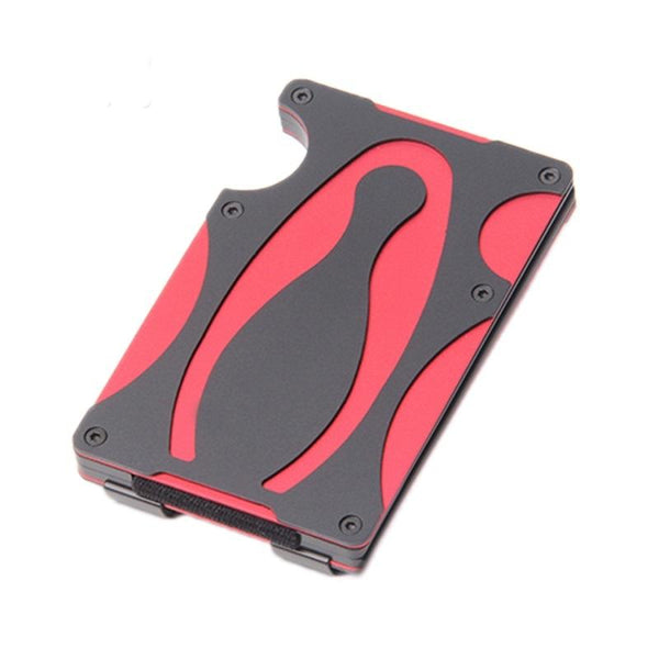 Rfid Blocking Metal Wallet Secure & Compact Red Wallets