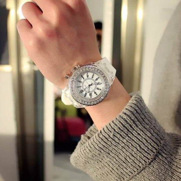 Veile Studios Fashion Led Diamond For Men And Women White Watches