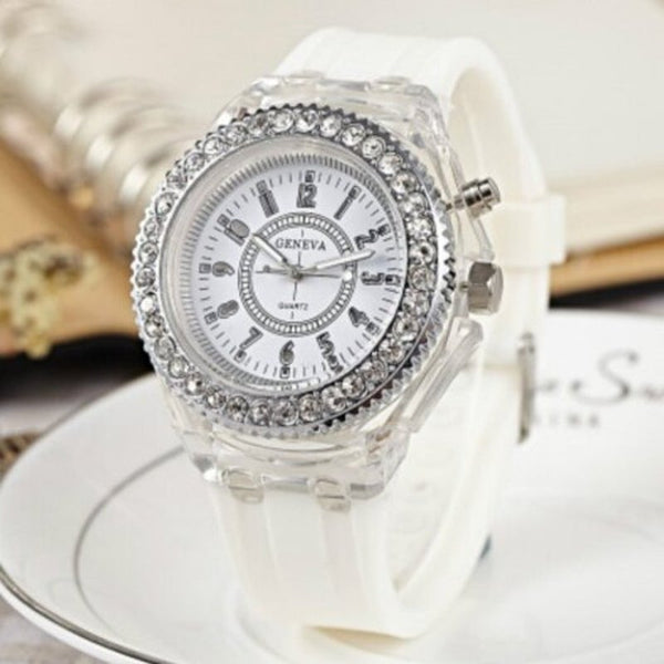 Veile Studios Fashion Led Diamond For Men And Women White Watches