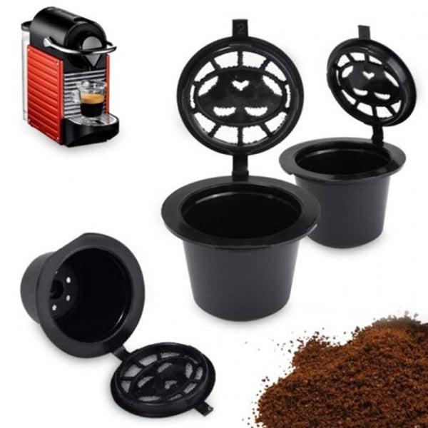 Refillable Coffee Capsule Cup Filter 3Pcs Black Coffee Pods