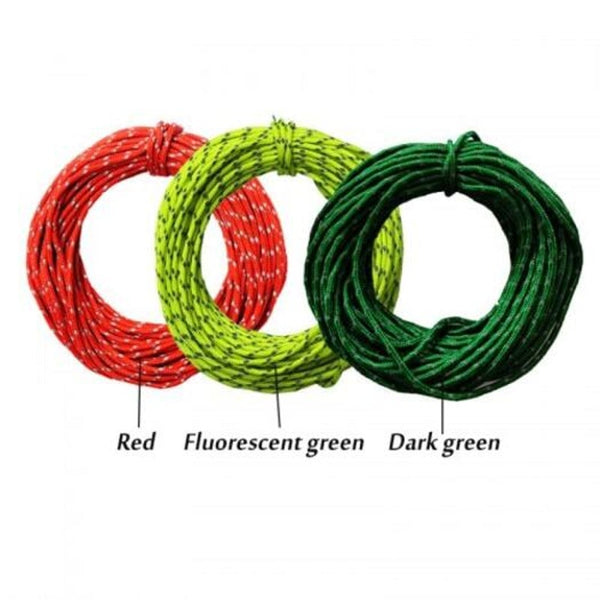 Reflective Paracord Parachute Cord Tent Wind Rope Clothesline Survival Equipment 50 Feet Red