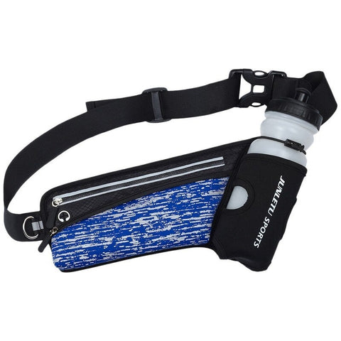Reflective Running Belt Outdoor Sports Hydration Waist Pack Blue