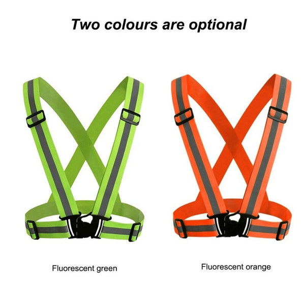 Reflective Outdoor Glow Belt Adjustable High Visibility Elastic Safety Vest