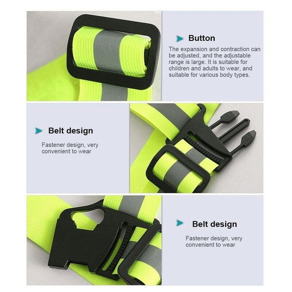 Reflective Vest With High Visibility Bands Tape Green Color Safety Vests