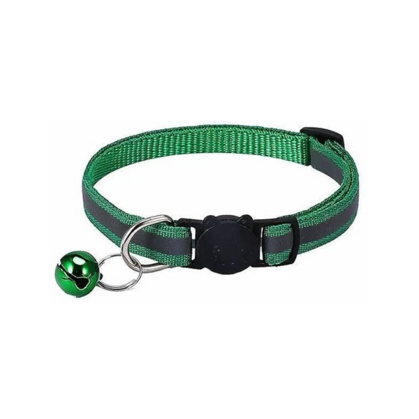 Reflective Cat Collar With Breakaway Buckle And Bell Adjustable For Small Pet Use Apple Green Dog Collars