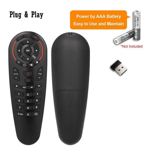Tv Remote Controls 2.4G Wireless Voice Air Mouse 33 Keys Ir Learning Gyro Sensing Smart For Game Android Box Mini Pc Black