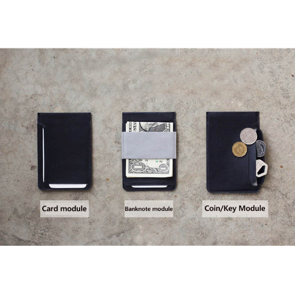 Removable Light And Thin Modular Wallet Compact Magnetic Card Bag Grey Wallets