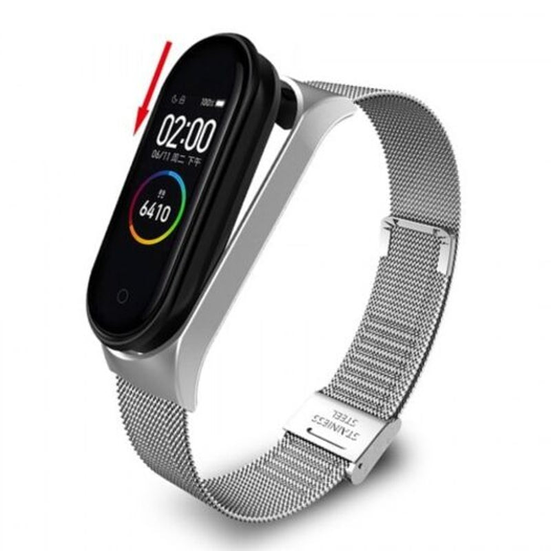 Replacement Bracelet Steel Strap For Xiaomi Mi Band 4 Silver Watch Bands