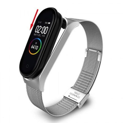 Replacement Bracelet Steel Strap For Xiaomi Mi Band 4 Silver