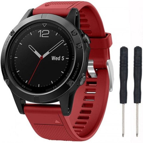 Replacement Silicone Watch Band Wrist Strap For Garmin Fenix 5 / Forerunner 935 Red Watch Bands
