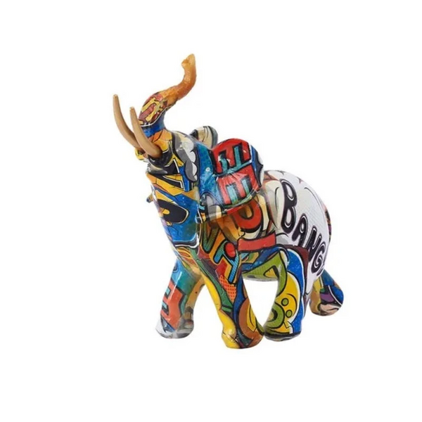 Sculptures & Figurines Resin Colorful Transfer Printed Elephant Figurines Modern Art Ornaments Sculptures