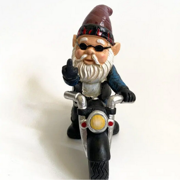 Resin Gnome Statue Riding Motorcycle Christmas Dress Up Diy Garden Santa Claus Home Decor Ornaments Birthday Gifts