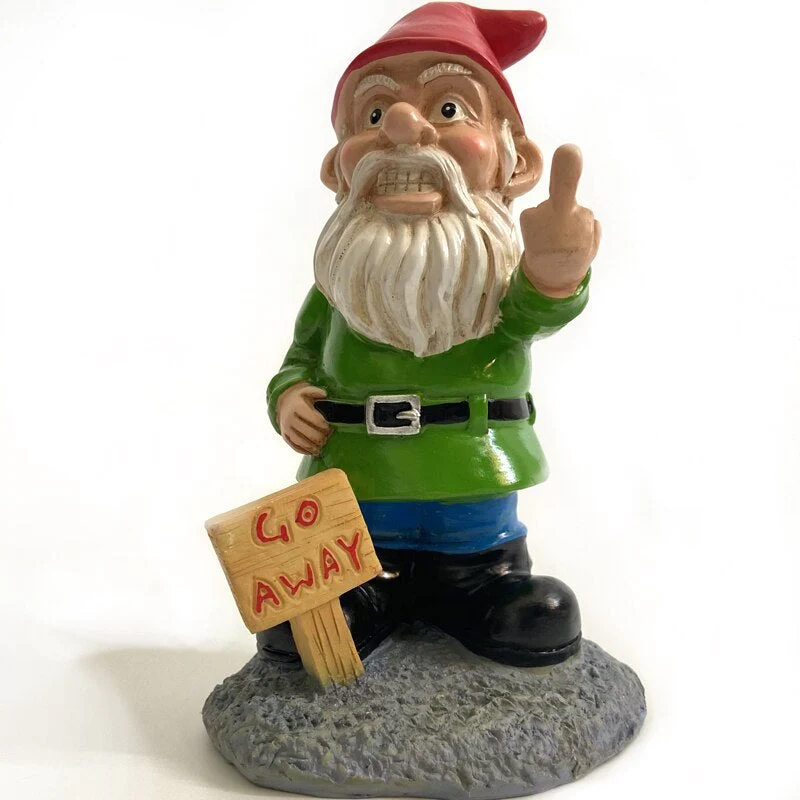 Resin Gnome Statue Vertical Middle Finger Christmas Dress Up Diy Garden Green Santa Claus Decoration Ornaments Gifts Ornaments & Statues