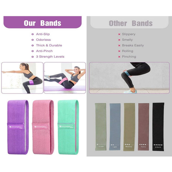 Resistance Bands For Legs And Butt Non Slip Elastic Booty 3 Levels Workout Women Sports Fitness Squat Glute Hip Training