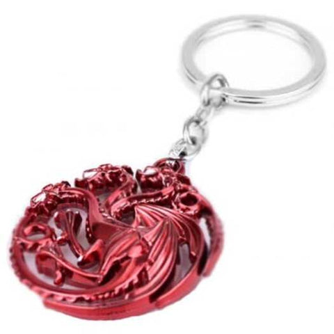 Retro Art Dragon Zinc Alloy Key Chain Chestnut Red