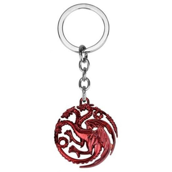 Retro Art Dragon Zinc Alloy Key Chain Chestnut Red