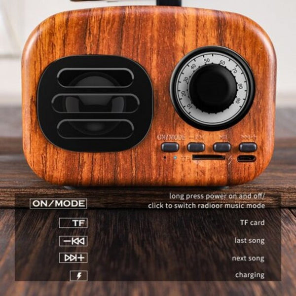 Retro Bluetooth Music Player Speakers With Mic Black Audio Docks & Mini Speakers