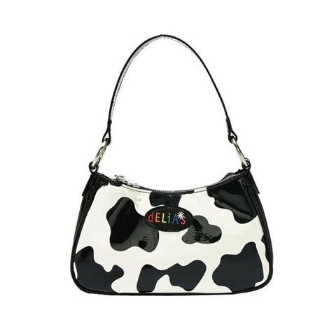 Retro Cow Pattern Women Messenger Handbags Pu Leather Street Casual Solid Zipper Shoulder Bags