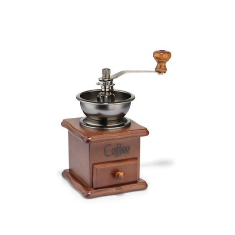 Retro Small Beech Wood Grain Grinder Adjustable Household Manual Hand Crank Coffee Machine