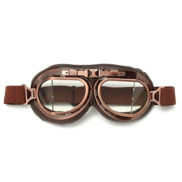 Retro Motorcycle Goggles Glasses Classic For Harley Pilot Steampunk Copper Helmet Yellow Sunglasses
