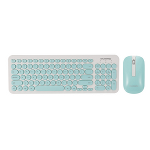 Retro Silent Keyboard 2.4G Wireless And Mouse Set Blue
