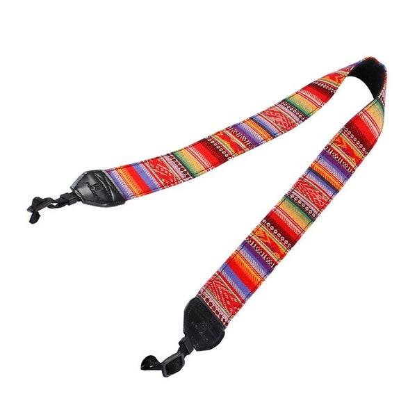 Retro Style Double Cotton Yard Colorful Pattern Shoulder 1 Straps & Hand Grips